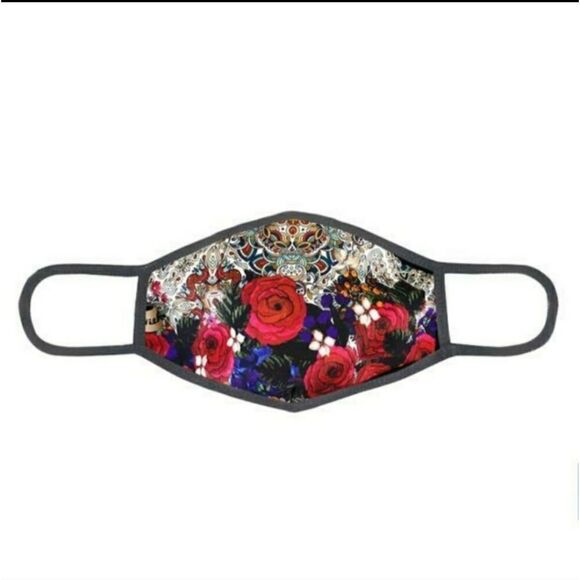 SALE USA Made Floral Red Roses Facemask - Picture 2 of 3
